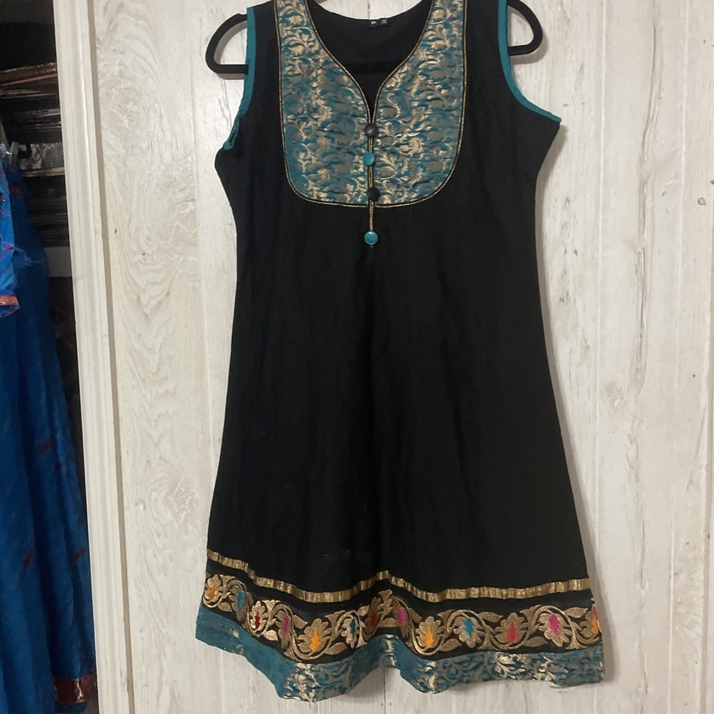 Green-Teal,‎ Black & White Indian Salwar Kameez Dress